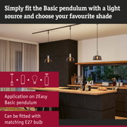 Modern pendant lights with smoked glass and E27 LED bulbs in stylish kitchen setting