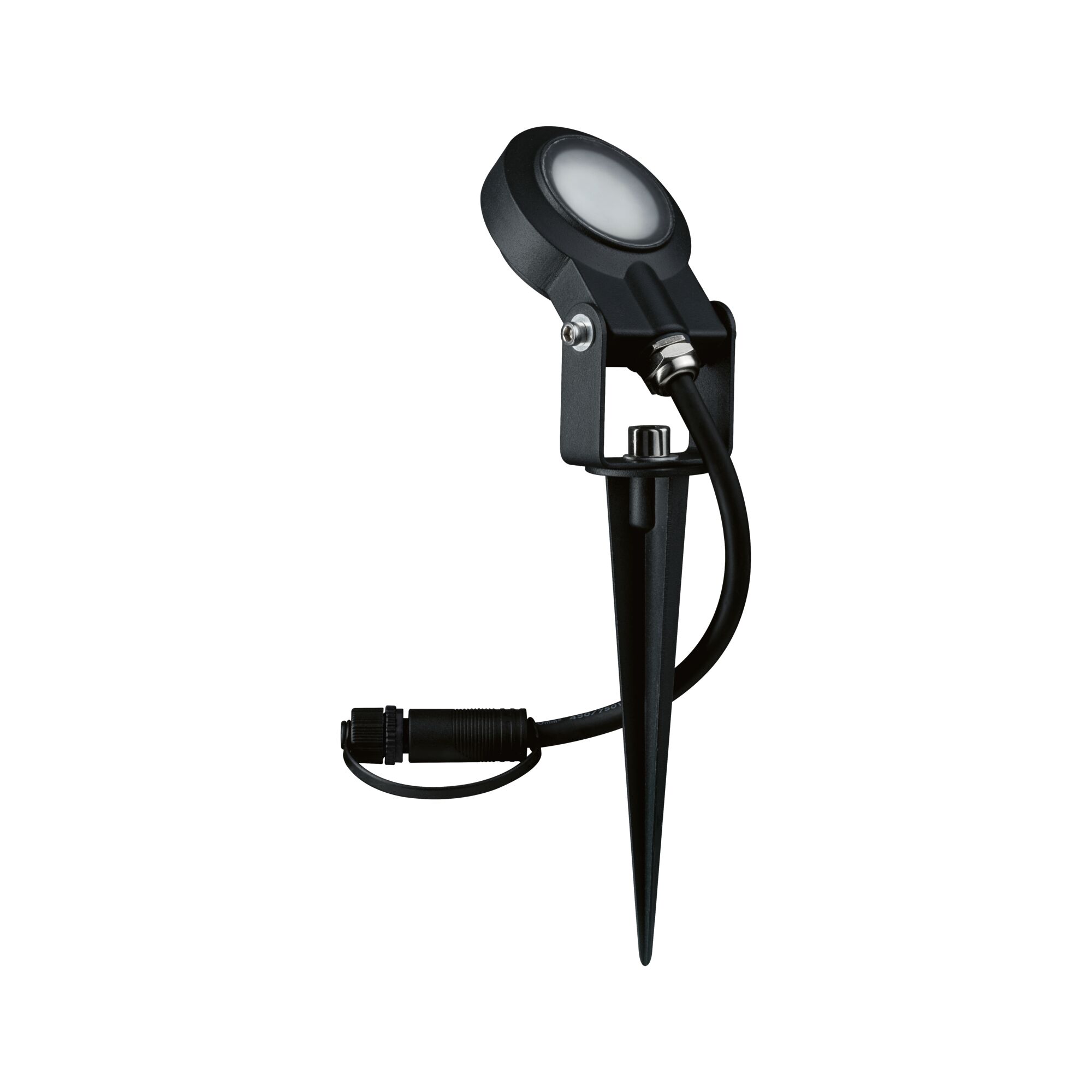 Schwarze LED-Gartenleuchte mit Erdspieß aus Metall für Außenbeleuchtung und Gartenakzente