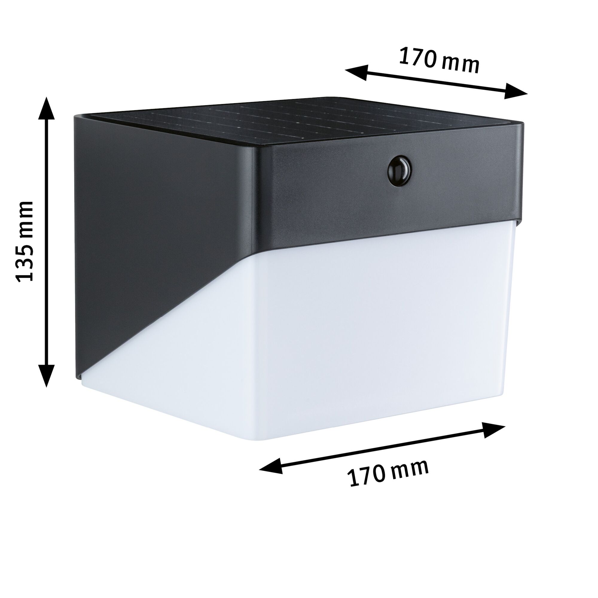 Hybrid Applique d'extérieur LED Lioren House 230V + Solaire IP44 carré 170x170mm 3000K 2,3W 230lm 230V Noir