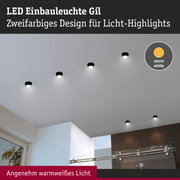 LED Einbauleuchte Gil in Schwarz mit warmweißem Licht für moderne Raumbeleuchtung