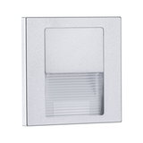 Vierkante LED-wandinbouwlamp van zilverkleurig aluminium met opaal diffuser voor binnenverlichting