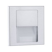 Quadratischer LED-Wandeinbauleuchte in Aluminium silber mit opalem Diffusor für Innenbeleuchtung