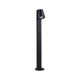 Borne extérieure noire en métal moderne avec projecteur LED orientable pour éclairage de jardin