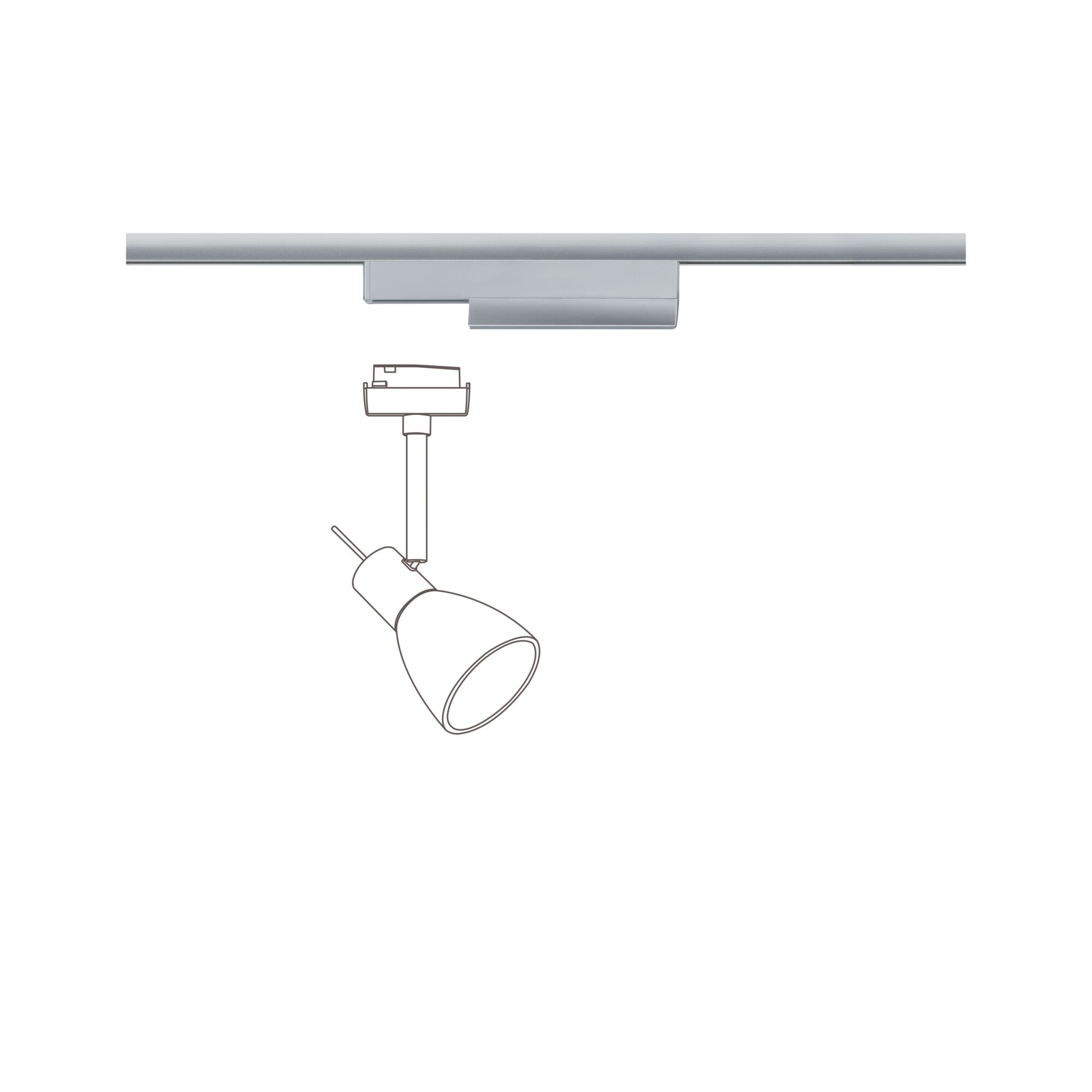 URail Skinneadapter Smart Home Zigbee 3.0 On/Off/Dimm 166x20mm Krom mat