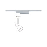 Modern silver metal LED spotlight for track systems, dimmable and adjustable lighting solution
