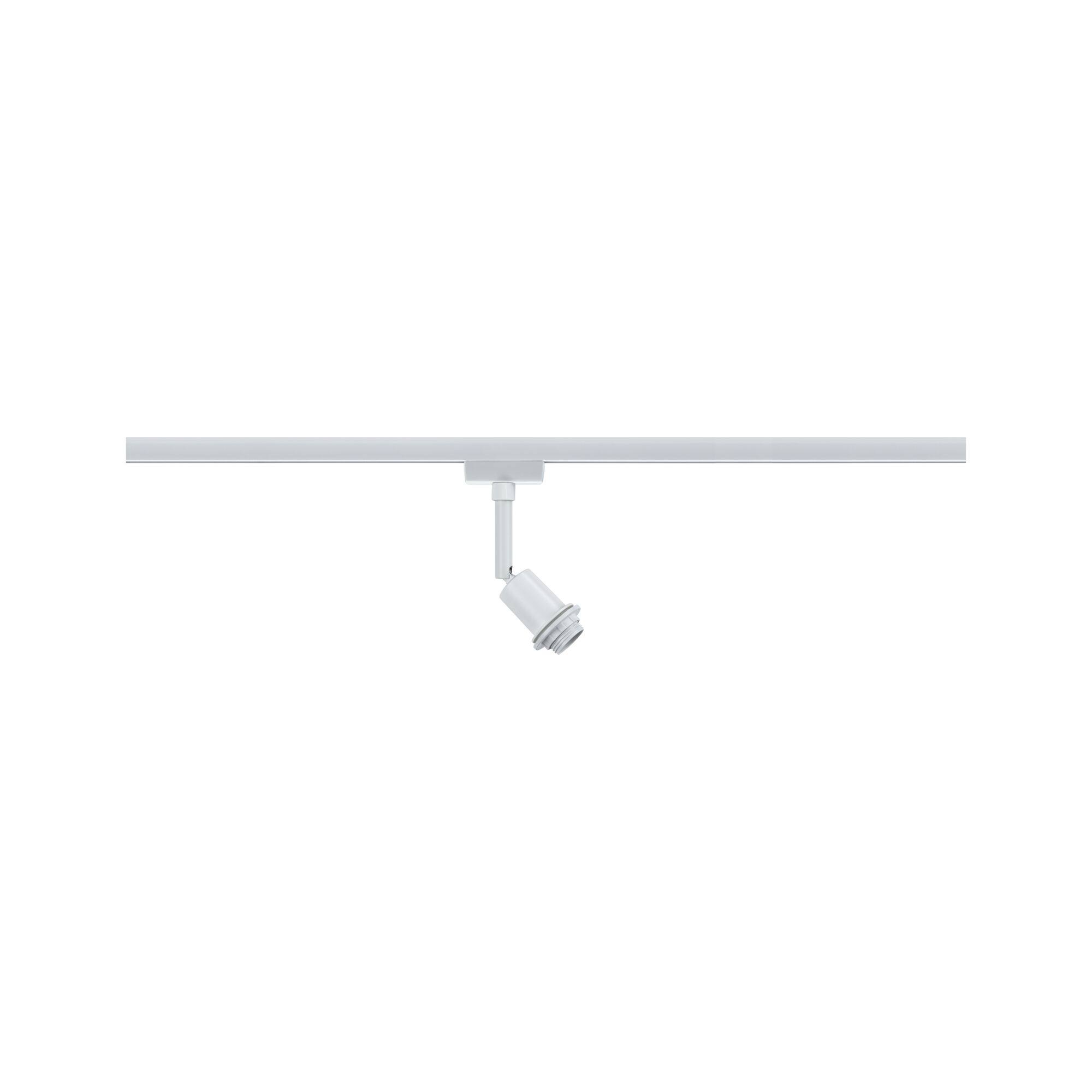 White metal track spotlight with adjustable head for flexible room lighting and modern design
