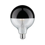 Light bulb with black half-mirror coating and clear glass for decorative LED lighting