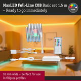 MaxLED Full-Line COB LED strip 1.5 m with remote, RGBW, 10 mm wide ideal for delicate profiles lighting