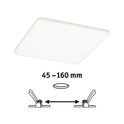 Panneau LED carré blanc pour plafond avec espacement réglable de 45 à 190 mm pour éclairage encastré
