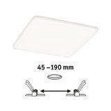 White square LED ceiling light made of plastic for modern indoor lighting solutions