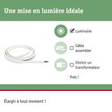Bande lumineuse LED blanche flexible pour un éclairage simple sans câble ni transformateur