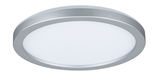 Plafonnier LED rond avec cadre en aluminium argenté et diffuseur blanc pour éclairage intérieur moderne