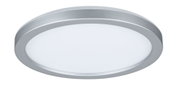Rundes LED-Deckenlicht mit silbernem Aluminiumrahmen und weißem Diffusor für moderne Raumbeleuchtung