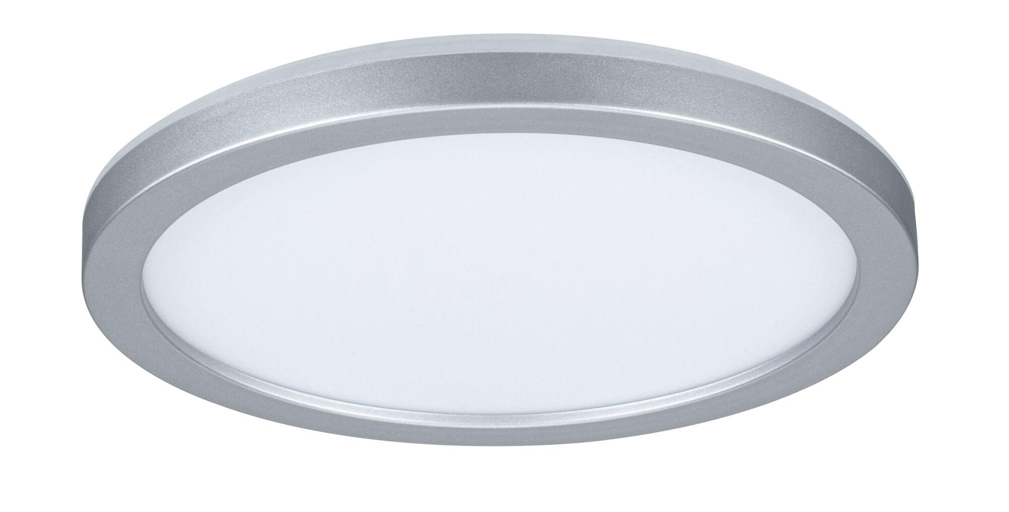Rundes LED-Deckenlicht mit silbernem Aluminiumrahmen und weißem Diffusor für moderne Raumbeleuchtung