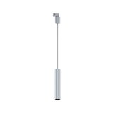 Slanke zilveren metalen LED-hanglamp met kabel voor moderne binnenverlichting