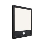 Applique murale LED noire avec détecteur de mouvement et design rectangulaire pour éclairage extérieur