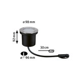Spot encastré noir en métal de 98 mm de diamètre et 92 mm de hauteur, éclairage LED extérieur