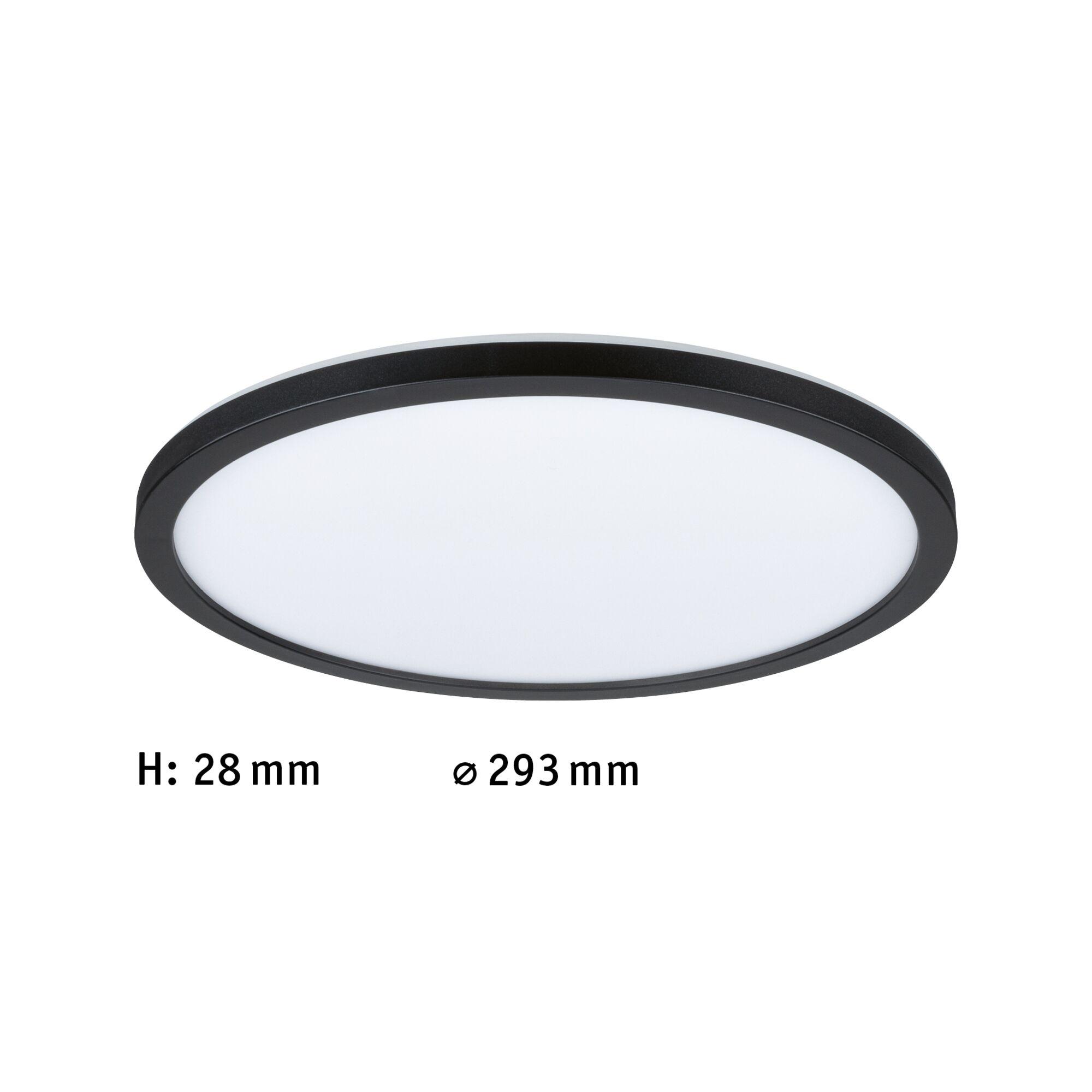 Ronde LED-plafondlamp met zwarte aluminium lijst en witte diffuser, energiezuinige lamp