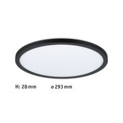 Ronde LED-plafondlamp met zwarte aluminium lijst en witte diffuser, energiezuinige lamp
