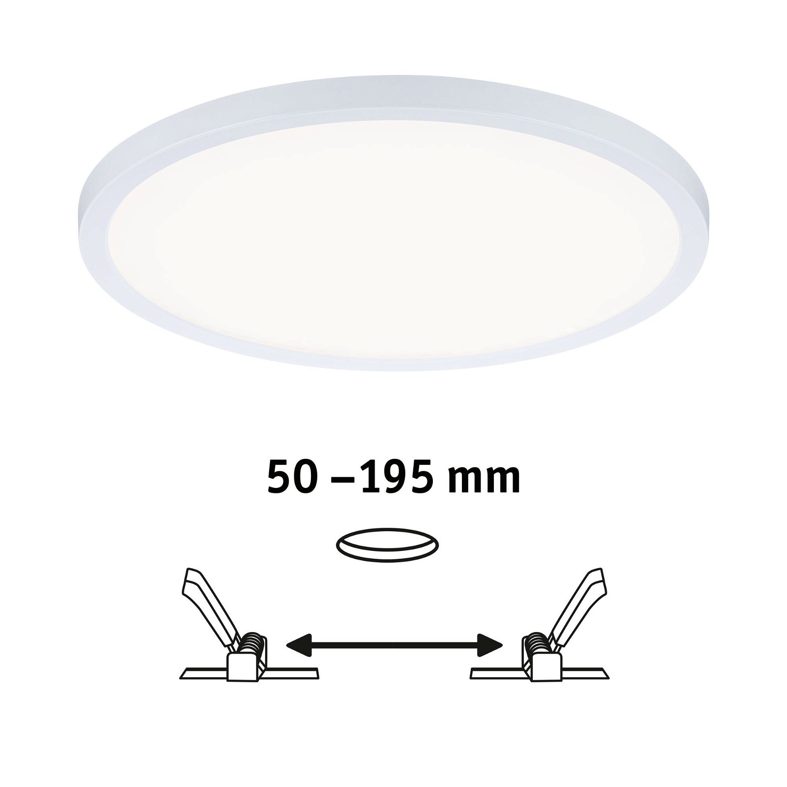 VariFit Panneau encastré LED 3-Step-Dim Areo IP44 rond 230mm 16W 1400lm 4000K Blanc gradable