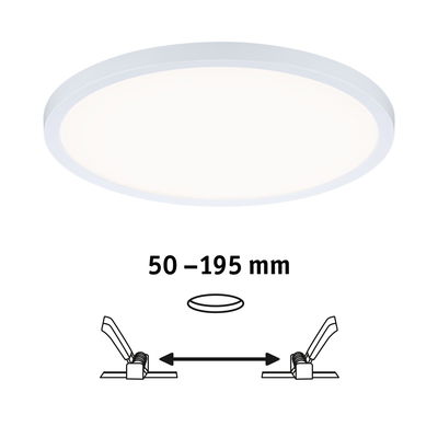 Rundes weißes LED-Deckenlicht mit verstellbarem Einbaumaß 50-195 mm für moderne Raumbeleuchtung