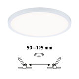 Round white LED ceiling light with adjustable installation size 50-195 mm for modern room lighting