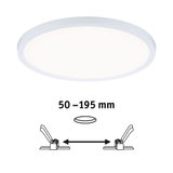 Round white LED ceiling light with adjustable installation size 50-195 mm for modern room lighting