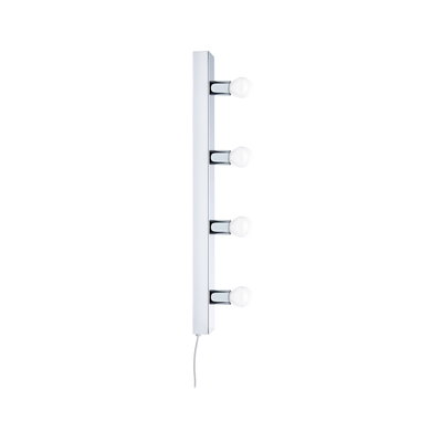 Modern white metal wall lamp with four round bulbs for stylish lighting in interiors