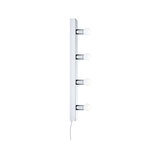Modern white metal wall lamp with four round bulbs for stylish lighting in interiors