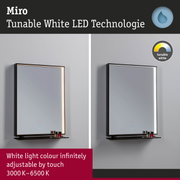 Miro LED mirror with tunable white light 3000K-6500K and black frame for bathroom