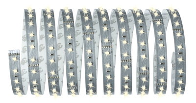 Flexibele LED-strip met warmwitte LEDs op zilveren printplaat voor decoratieve verlichting