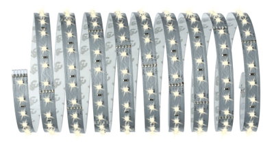 Flexibele LED-strip met warmwitte LEDs op zilveren printplaat voor decoratieve verlichting
