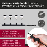 Kit Éclairage de miroir Regula II ampoules incluses 4-flammes E14 2700K 4x250lm 230V 4x2,5W gradable Noir/Calotte réflectrice en noir mat