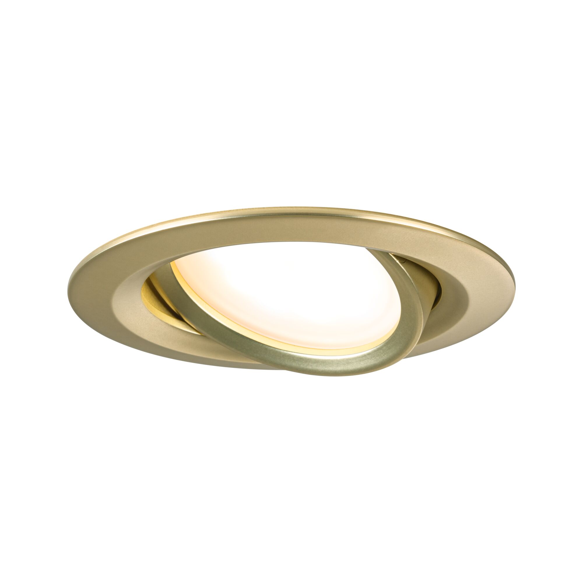Rund guldfarvet metalspot med justerbart LED-lys til alsidig rumbelysning