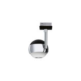 Modern LED spotlight with spherical glass and chrome metal in black and white for track lighting
