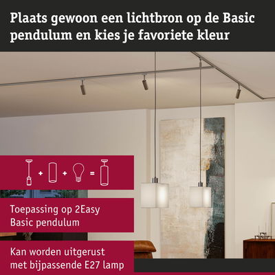 Moderne Basic Pendulum hanglamp met wit glas en E27 fitting voor woonruimtes