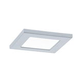 Plafonnier LED carré en aluminium argenté avec diffuseur blanc pour un éclairage intérieur moderne