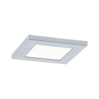 Firkantet LED-loftlampe i sølv aluminium med hvid diffusor til moderne belysning