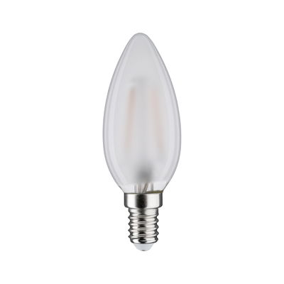 Frosted white LED candle bulb with E14 base made of glass for energy-efficient lighting