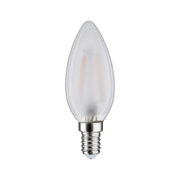 Frosted white LED candle bulb with E14 base made of glass for energy-efficient lighting