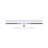 White plastic connector for LED track lighting with black cable connection