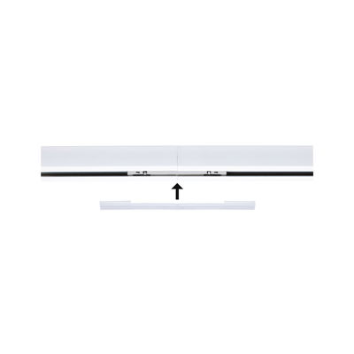 White plastic connector for LED track lighting with black cable connection