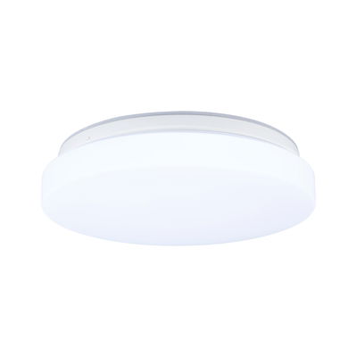Round white LED ceiling light with opal plastic diffuser for modern room lighting