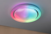 Plafonnier LED rond avec changement de couleur RGB et boîtier blanc pour espaces modernes