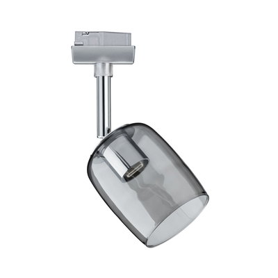 Moderne plafondspot met grijs glas en chroom metaal voor stijlvolle verlichting