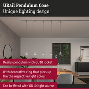 URail Pendulum Cone design pendant light with white GU10 socket for modern interior lighting