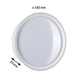 Runde weiße LED-Deckenleuchte mit 180 mm Durchmesser und 63 mm Tiefe für moderne Innenbeleuchtung