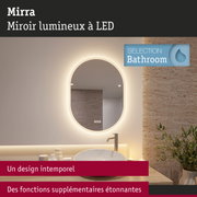 Miroir de salle de bain Mirra rond avec éclairage LED blanc chaud pour une décoration moderne