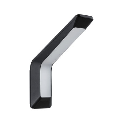 Zwarte LED-wandlamp van kunststof met modern design voor binnen- en buitengebruik