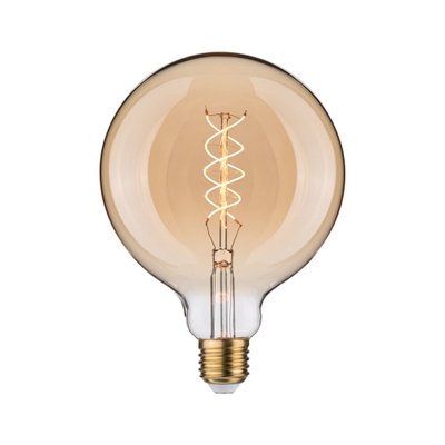 Runde LED-Glühbirne mit Spiralfaden in Bernsteinfarbe, energiesparende Vintage-Lampe